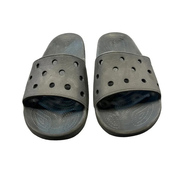 Crocs Classic Iconic Comfort Slide Sandal Black Beach Neutral Comfort Men's 12 - Picture 2 of 8